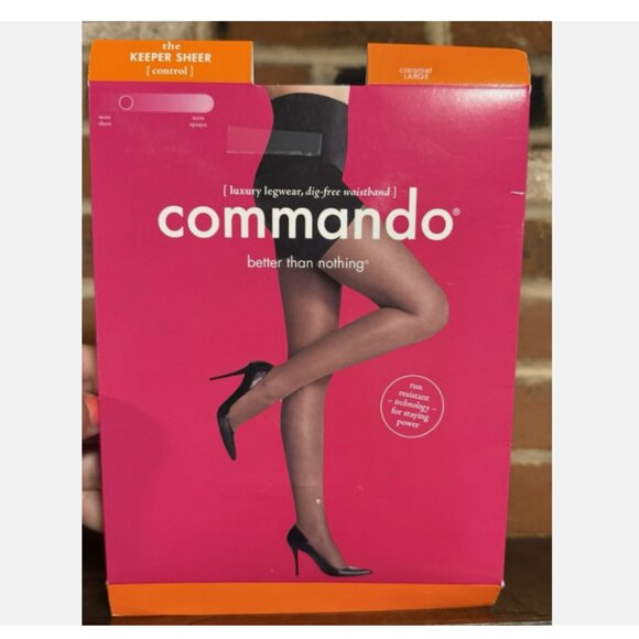 Commando The Keeper Sheer Run Resistant Control Top Pantyhose Caramel Large NEW - Picture 1 of 3